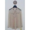 2015 FDCARD Woman Beige Lace Blouse