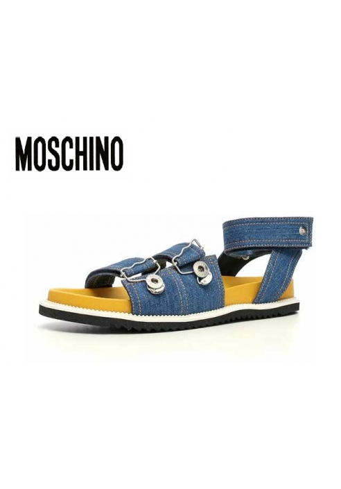 MOSCHINO夏季 牛仔布 男士 凉鞋