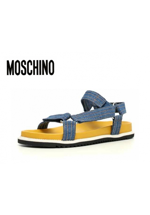 MOSCHINO夏季 牛仔布 男士 凉鞋